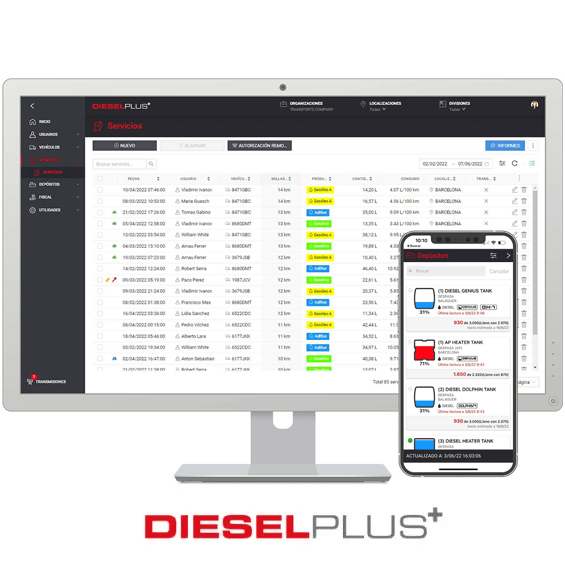 Software Cloud para control de flota DieselPlus