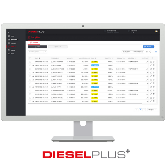 DieselPlus es un software pensado para llevar el control de toda tu flota de vehiculos