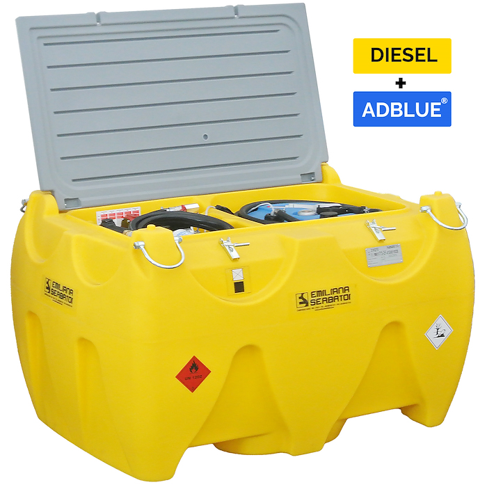 Depósito combinado 900 L gasoil + 100 L AdBlue con bomba eléctrica – Carrytank® 900 + 100