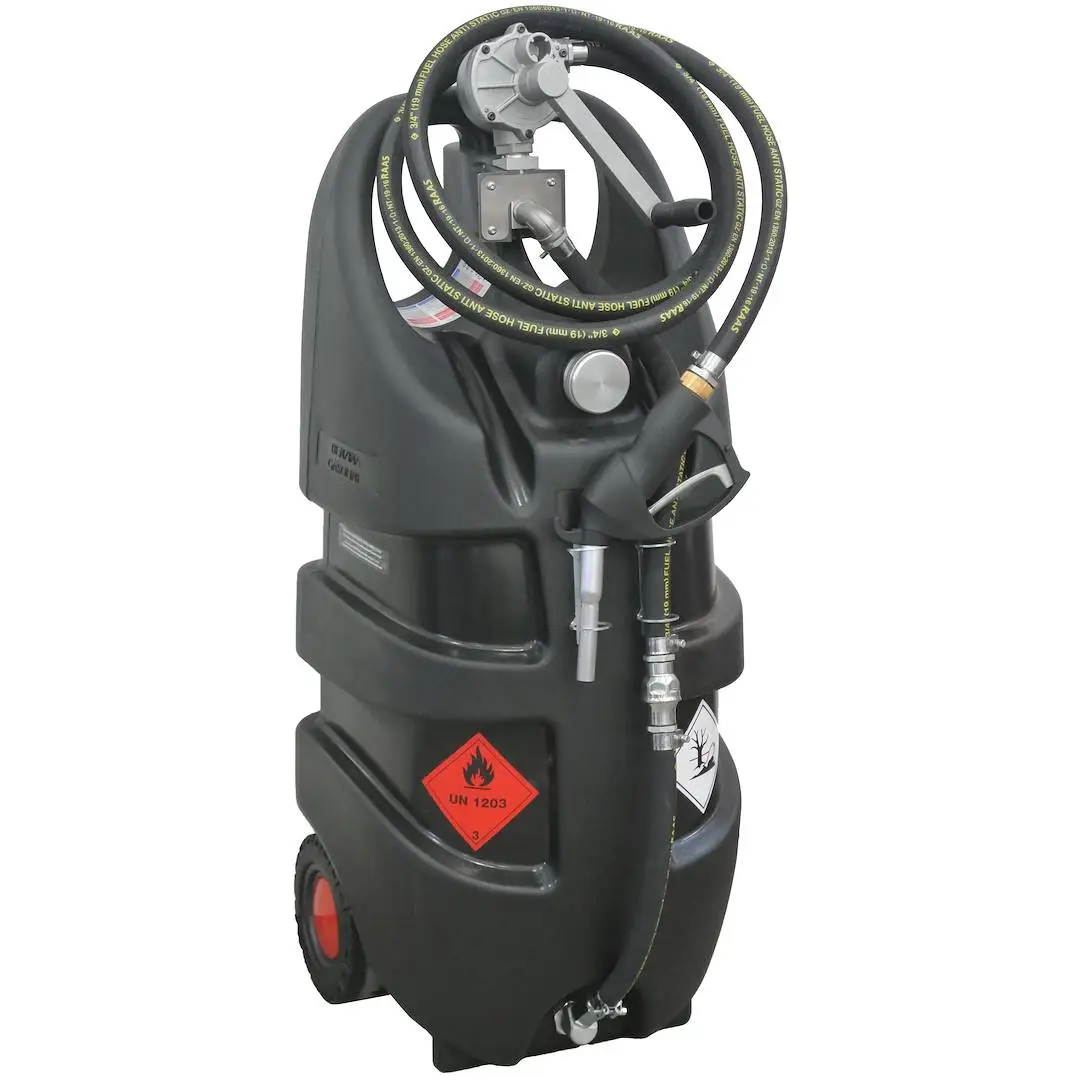 Contenedor móvil 110 litros para gasolina con bomba giratoria manual – Emilcaddy® 110