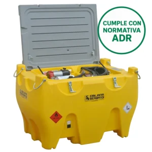 Depósito móvil 445 L para gasoil con bomba eléctrica 12 V y enrollador de manguera – Carrytank® CTK 445 Diesel